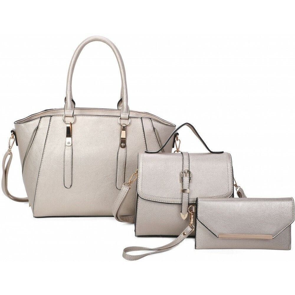 Three Piece Organizer Tote Set  Stylish Cute Handbag Set Messenger and Wallet